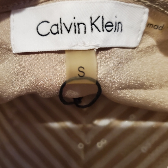 Calvin Klein Womens Top Sz Small Latte  Sequin Tank Dressy Glam Core - Picture 4 of 4